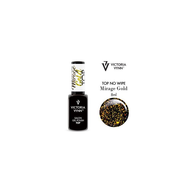 Gel Polish shimmer Top Gold  No Wipe 8ml