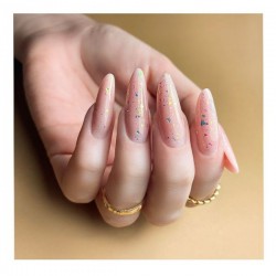 Gel Polish shimmer Top Gold  No Wipe 8ml